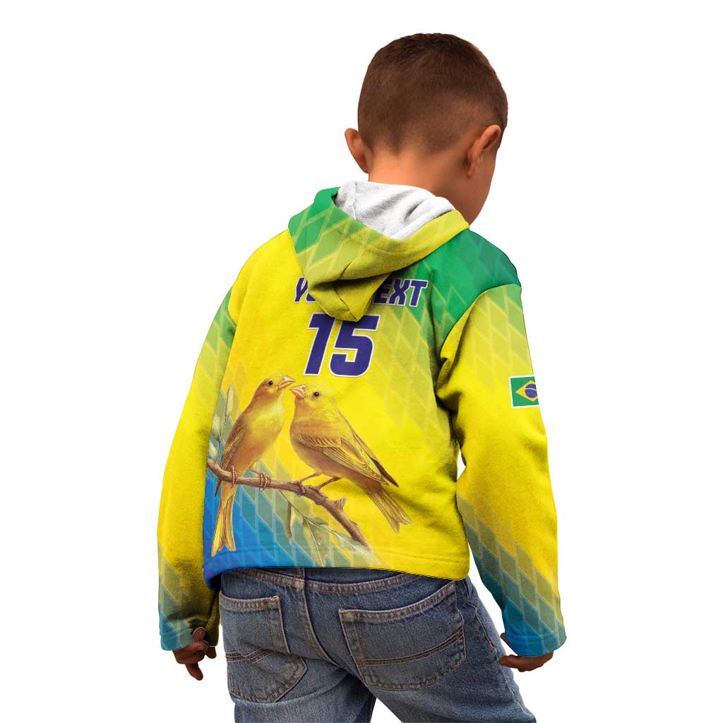 Custom Brazil Football Kid Hoodie Go Canarinho Go