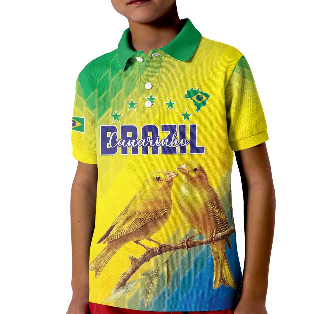 Custom Brazil Football Kid Polo Shirt Go Canarinho Go