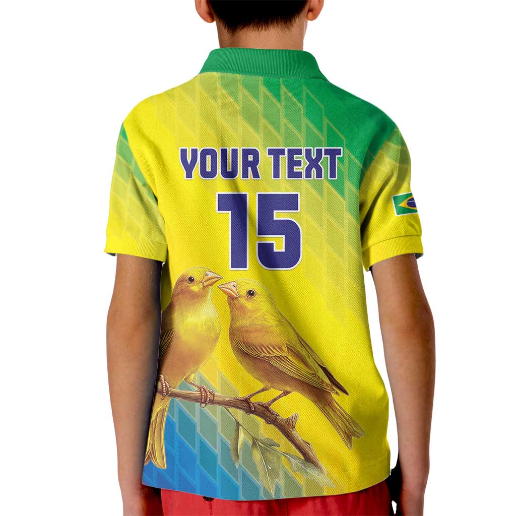 Custom Brazil Football Kid Polo Shirt Go Canarinho Go