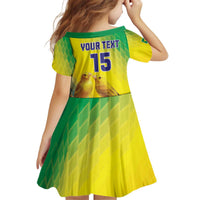 Custom Brazil Football Kid Short Sleeve Dress Go Canarinho Go