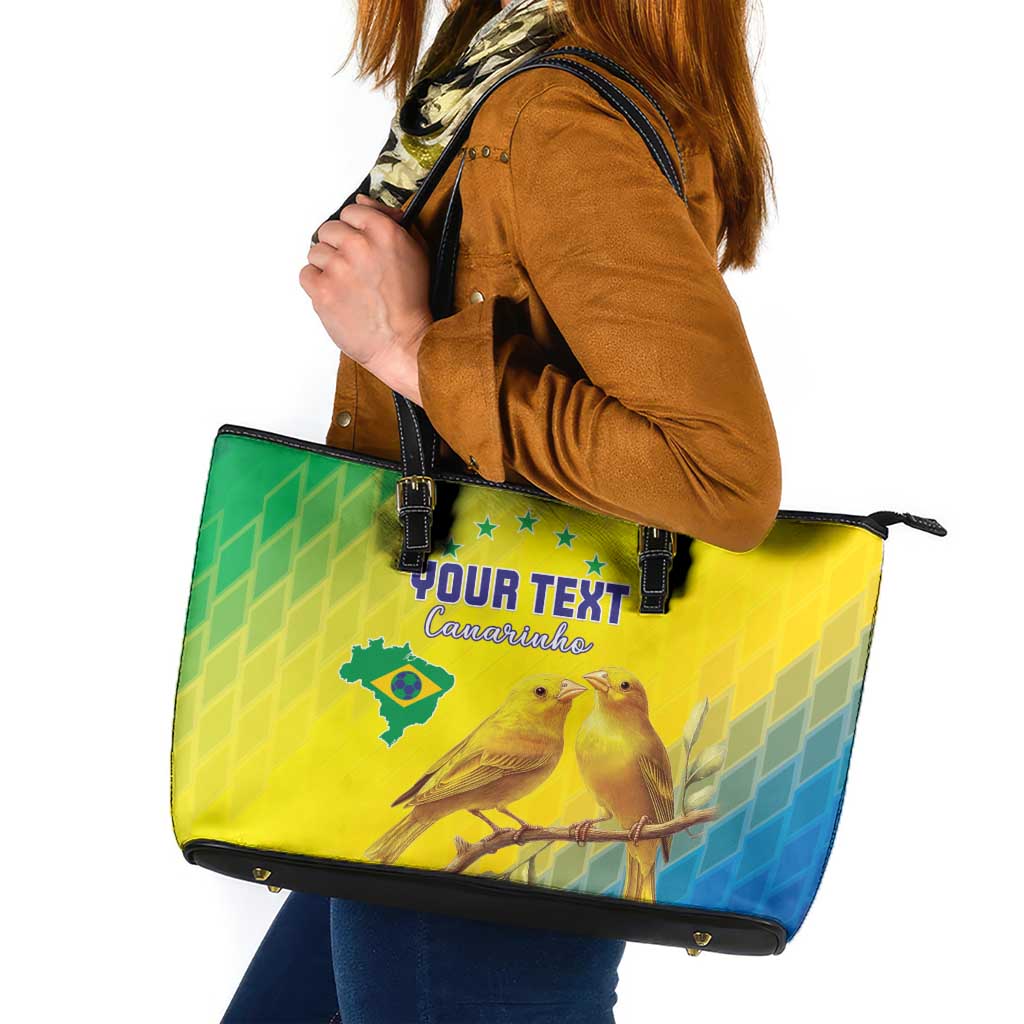 Custom Brazil Football Leather Tote Bag Go Canarinho Go