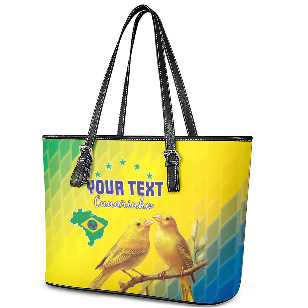 Custom Brazil Football Leather Tote Bag Go Canarinho Go