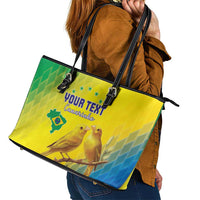 Custom Brazil Football Leather Tote Bag Go Canarinho Go