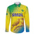 Custom Brazil Football Long Sleeve Button Shirt Go Canarinho Go