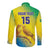 Custom Brazil Football Long Sleeve Button Shirt Go Canarinho Go
