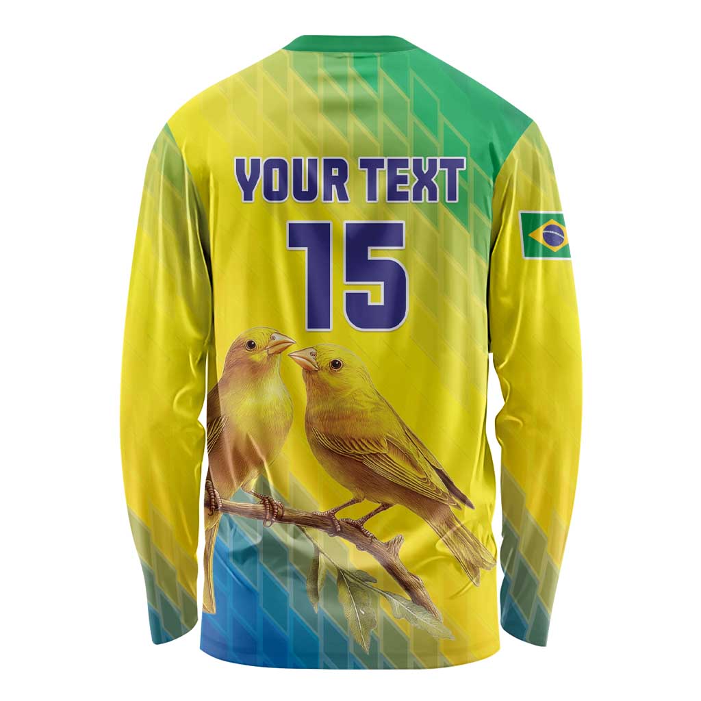 Custom Brazil Football Long Sleeve Shirt Go Canarinho Go