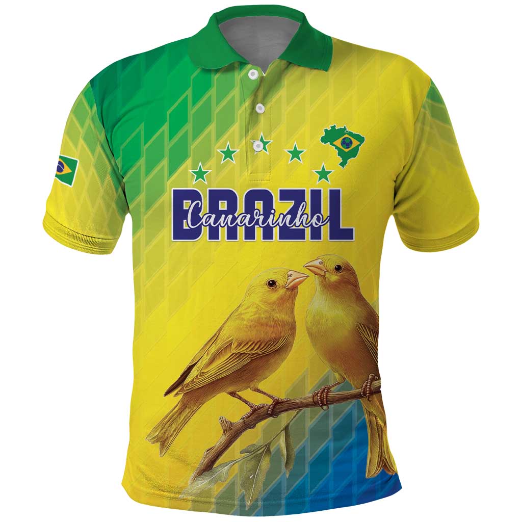 Custom Brazil Football Polo Shirt Go Canarinho Go