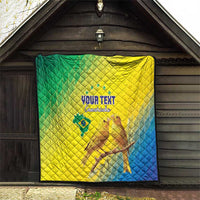 Custom Brazil Football Quilt Go Canarinho Go