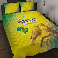 Custom Brazil Football Quilt Bed Set Go Canarinho Go