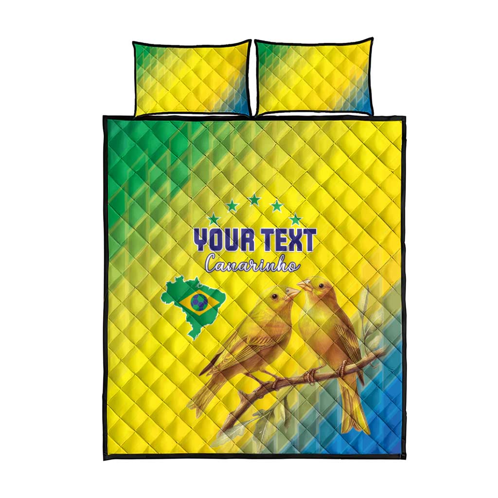 Custom Brazil Football Quilt Bed Set Go Canarinho Go