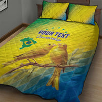 Custom Brazil Football Quilt Bed Set Go Canarinho Go