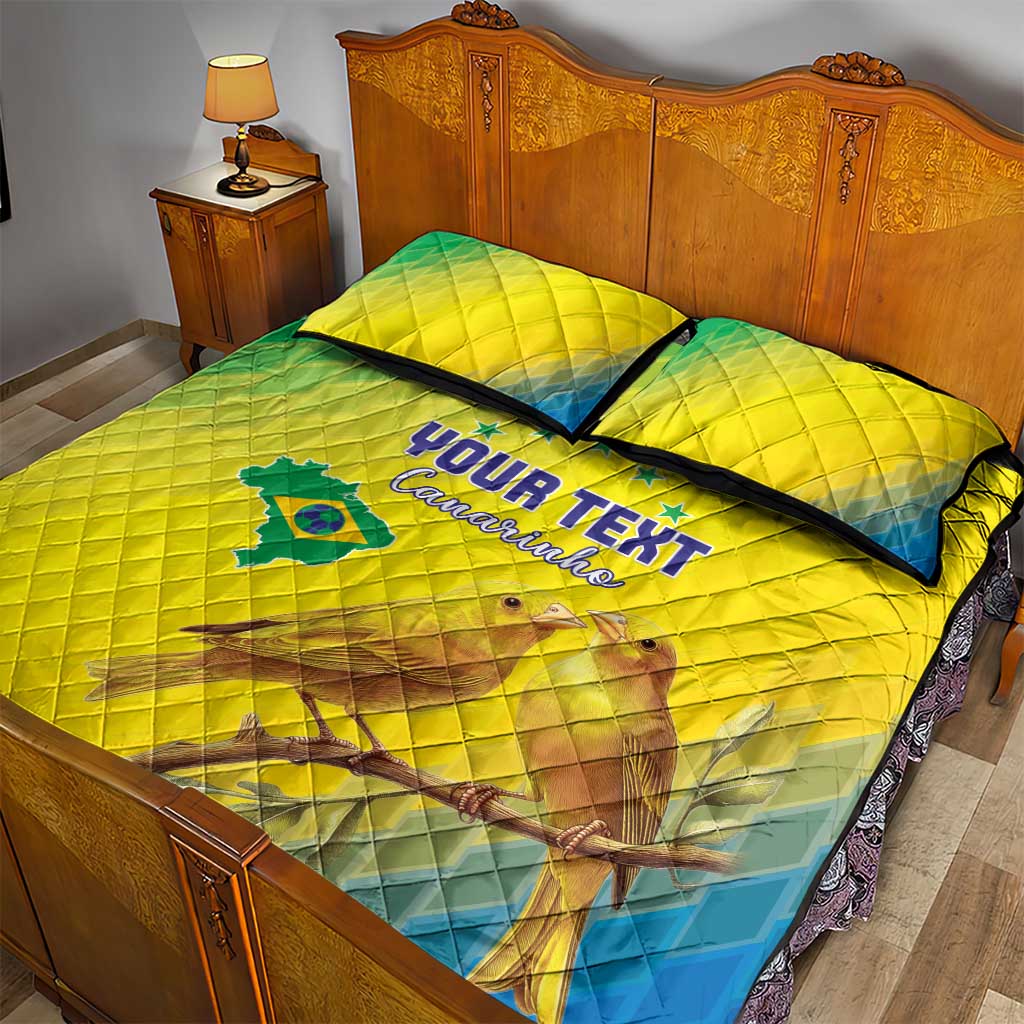 Custom Brazil Football Quilt Bed Set Go Canarinho Go