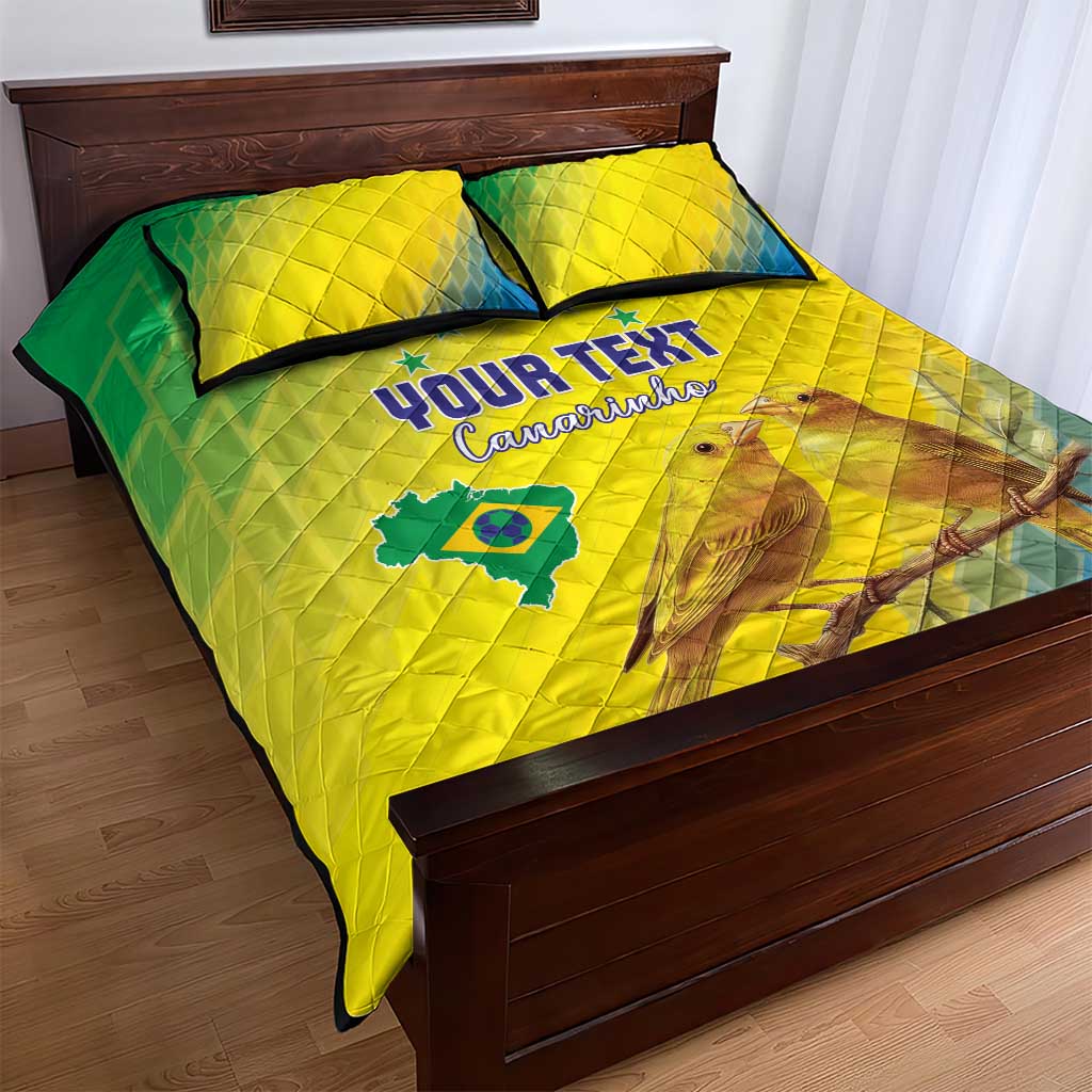 Custom Brazil Football Quilt Bed Set Go Canarinho Go