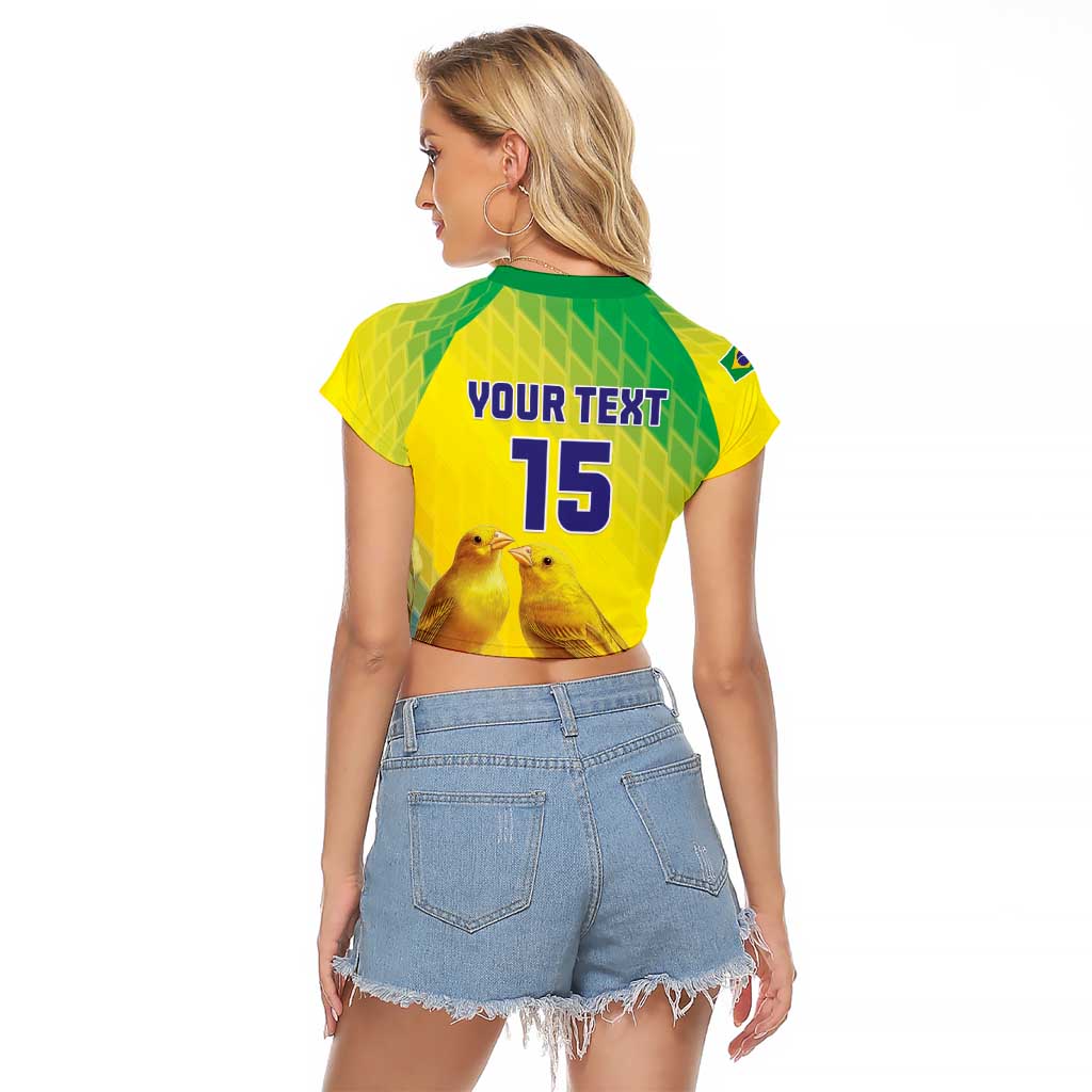 Custom Brazil Football Raglan Cropped T Shirt Go Canarinho Go
