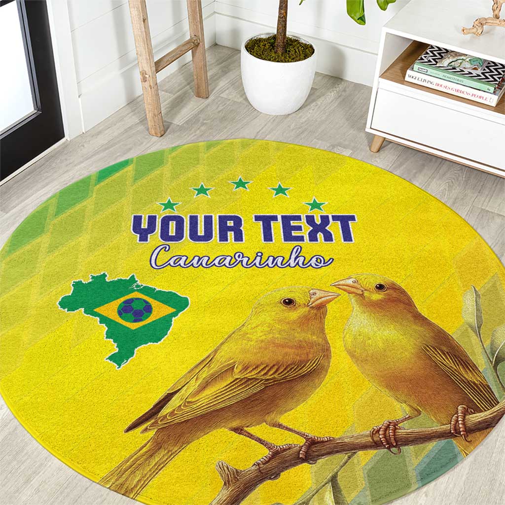 Custom Brazil Football Round Carpet Go Canarinho Go