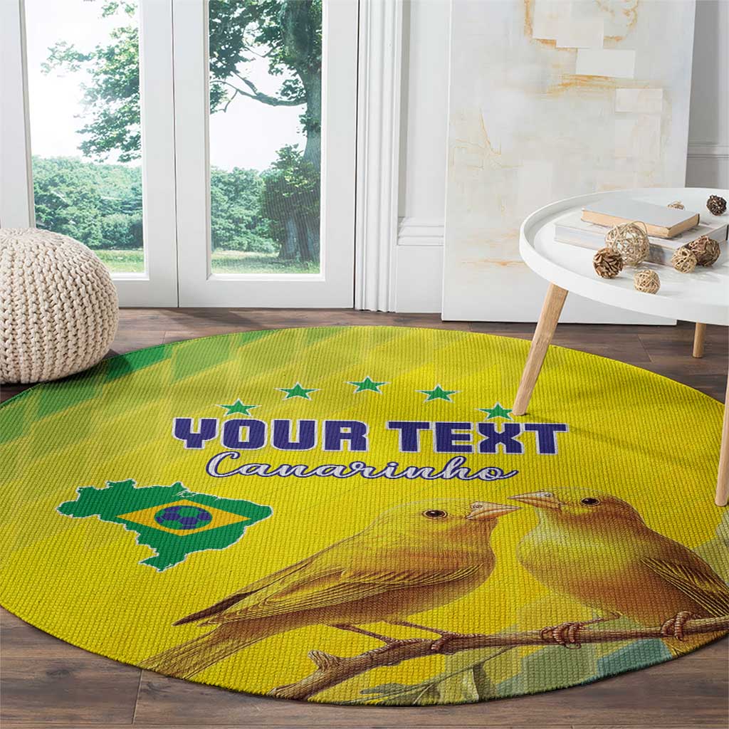 Custom Brazil Football Round Carpet Go Canarinho Go