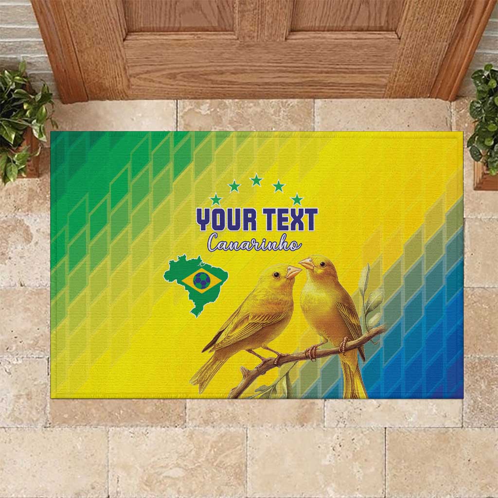 Custom Brazil Football Rubber Doormat Go Canarinho Go