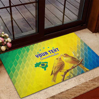 Custom Brazil Football Rubber Doormat Go Canarinho Go