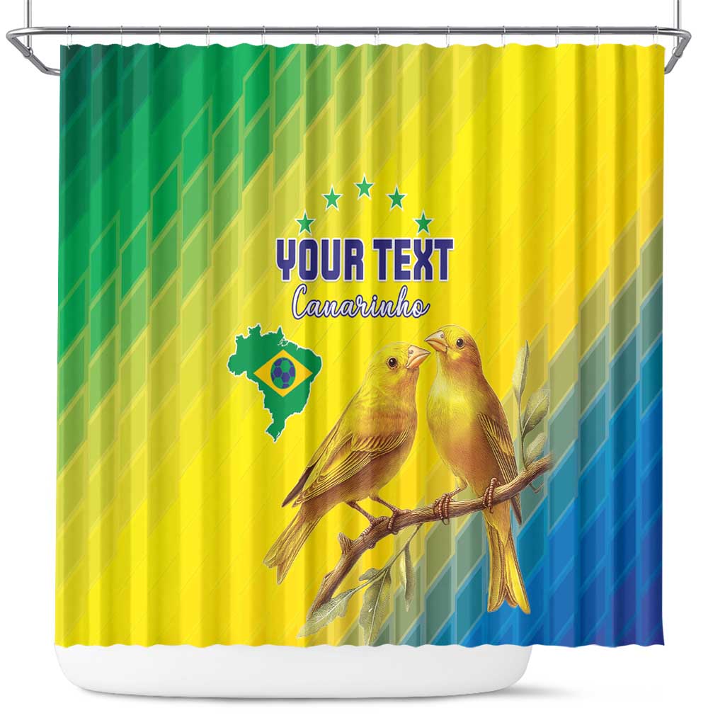 Custom Brazil Football Shower Curtain Go Canarinho Go