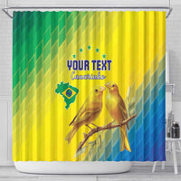Custom Brazil Football Shower Curtain Go Canarinho Go