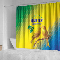 Custom Brazil Football Shower Curtain Go Canarinho Go