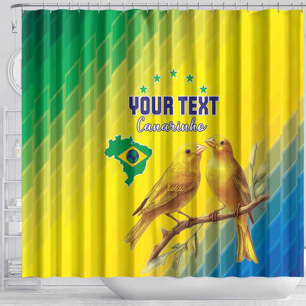 Custom Brazil Football Shower Curtain Go Canarinho Go