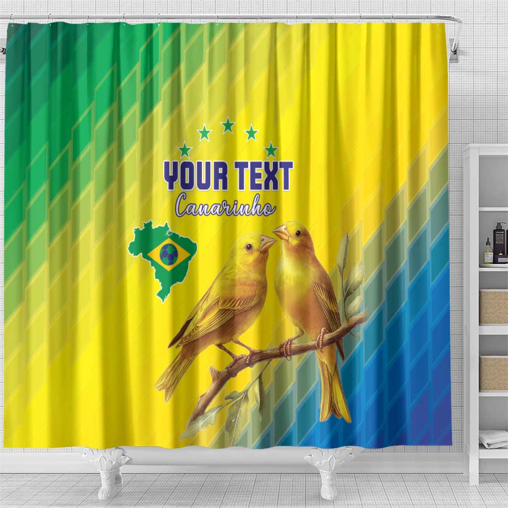 Custom Brazil Football Shower Curtain Go Canarinho Go