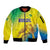 Custom Brazil Football Sleeve Zip Bomber Jacket Go Canarinho Go