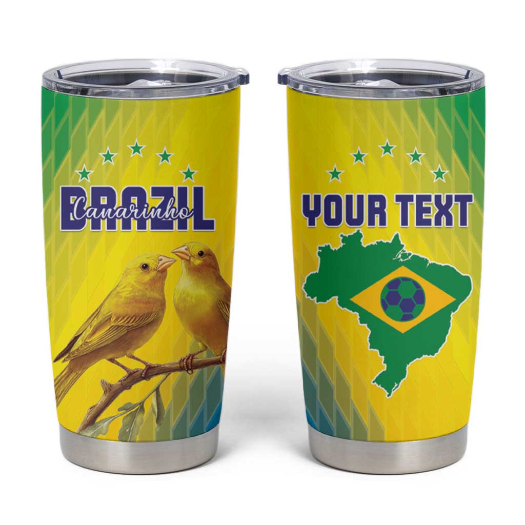 Custom Brazil Football Tumbler Cup Go Canarinho Go