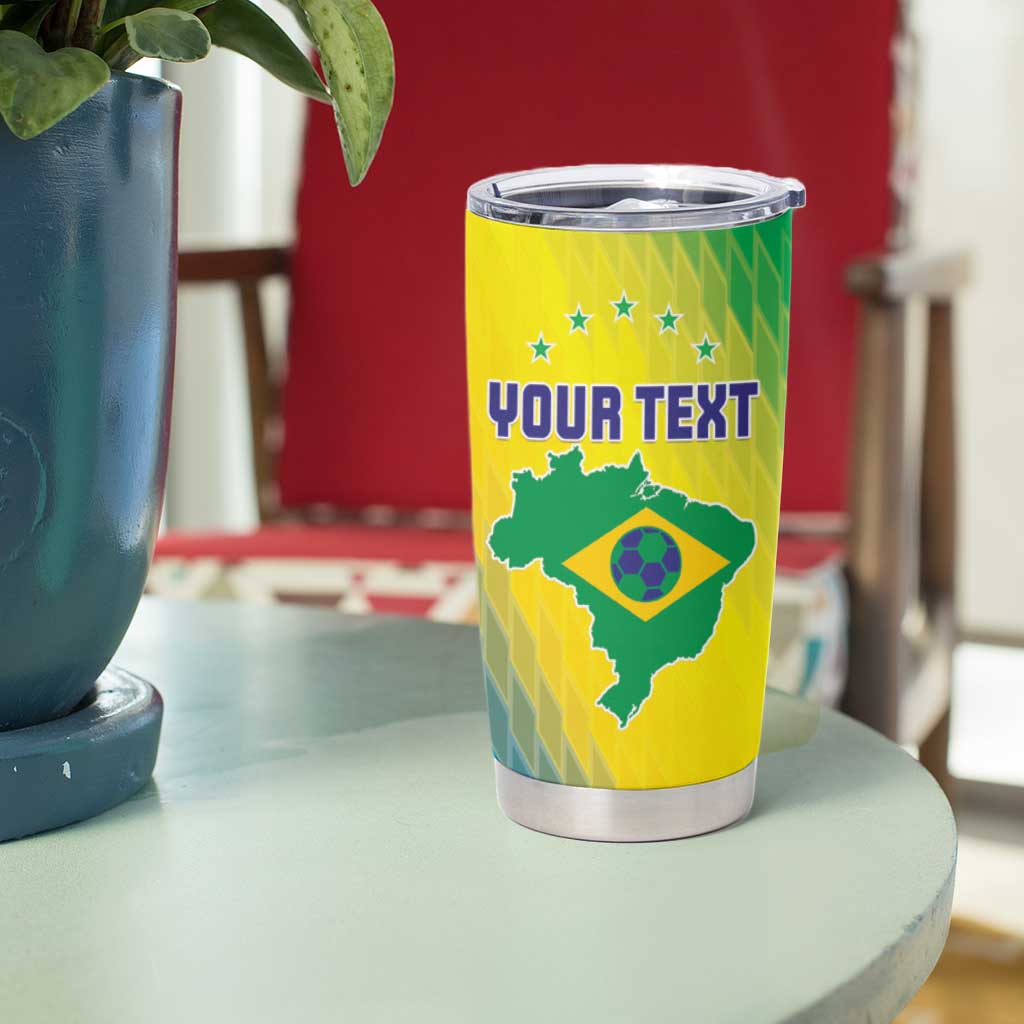 Custom Brazil Football Tumbler Cup Go Canarinho Go