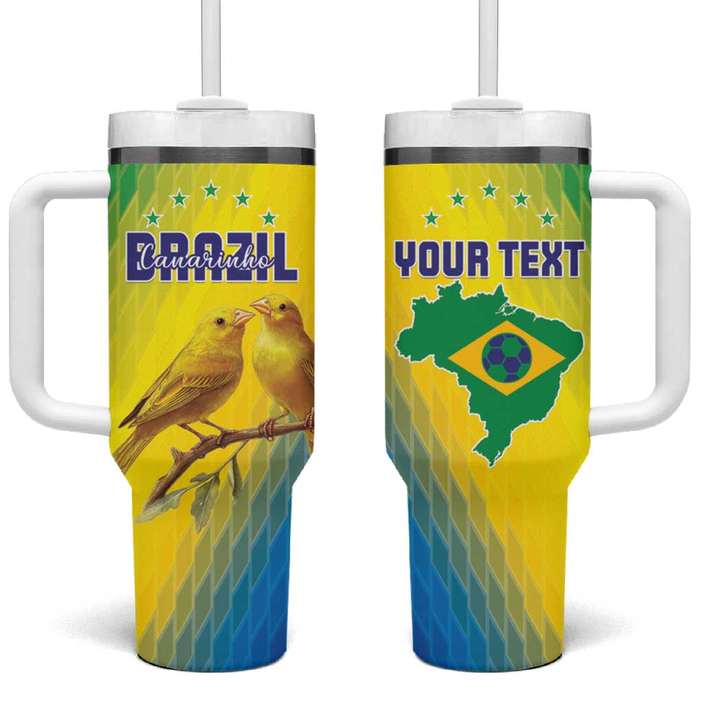 Custom Brazil Football Tumbler With Handle Go Canarinho Go