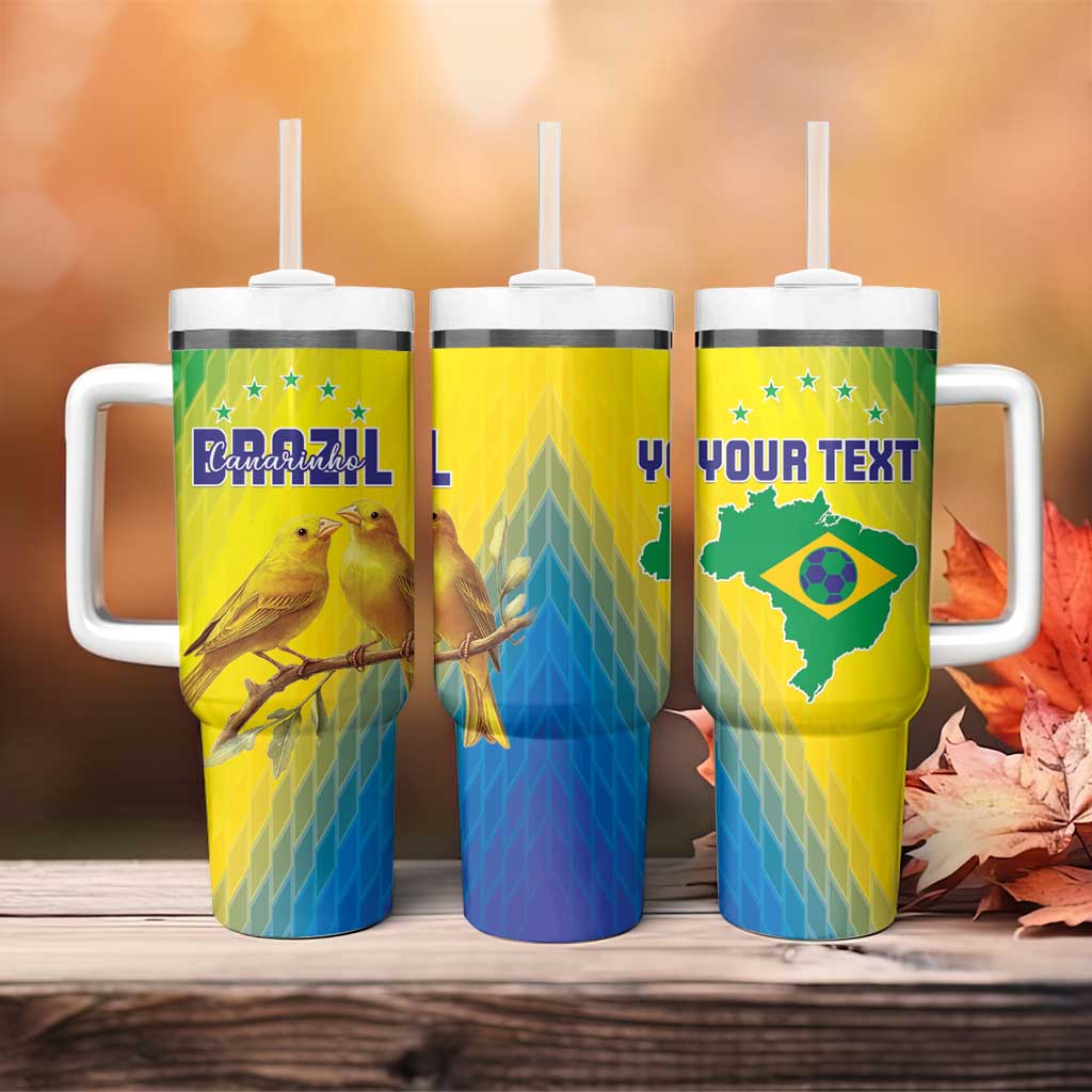 Custom Brazil Football Tumbler With Handle Go Canarinho Go