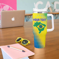 Custom Brazil Football Tumbler With Handle Go Canarinho Go