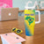 Custom Brazil Football Tumbler With Handle Go Canarinho Go