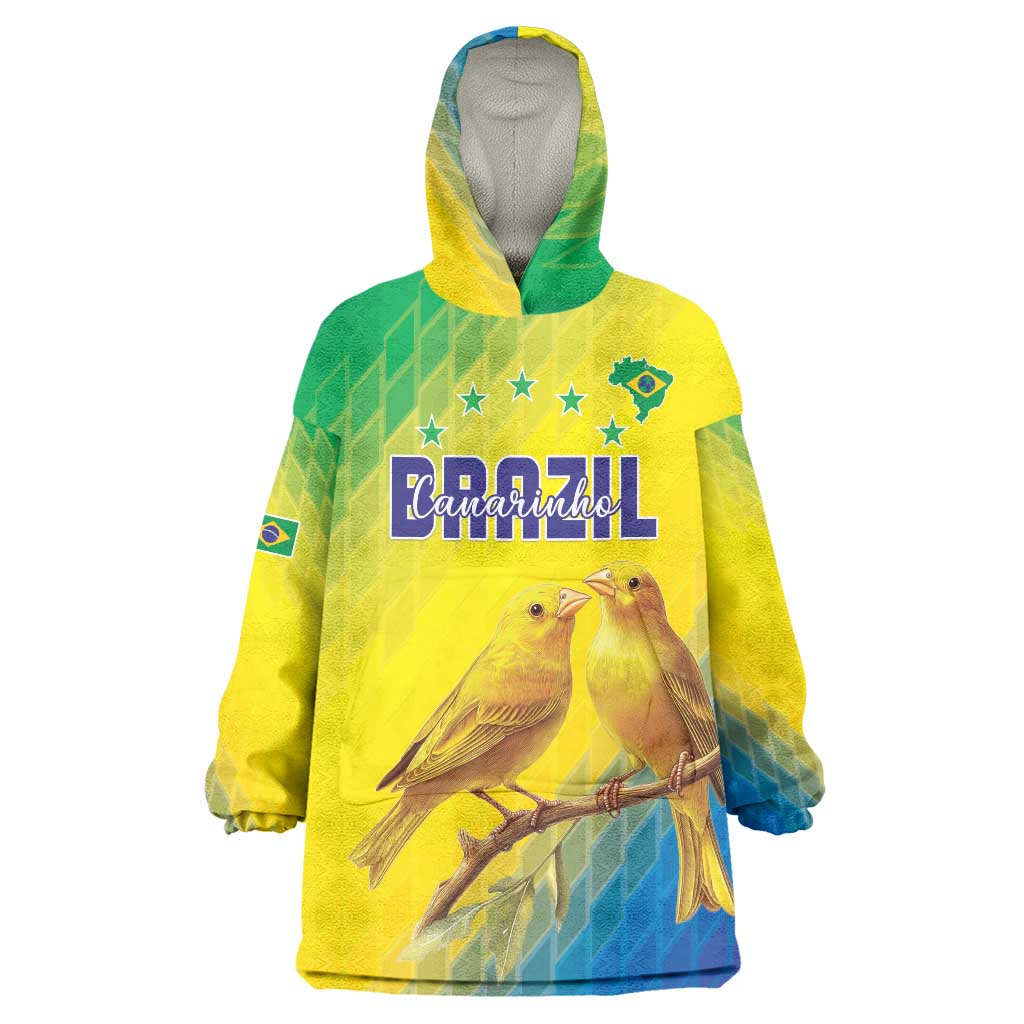 Custom Brazil Football Wearable Blanket Hoodie Go Canarinho Go