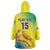 Custom Brazil Football Wearable Blanket Hoodie Go Canarinho Go