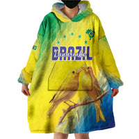 Custom Brazil Football Wearable Blanket Hoodie Go Canarinho Go