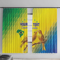 Custom Brazil Football Window Curtain Go Canarinho Go
