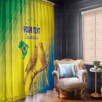 Custom Brazil Football Window Curtain Go Canarinho Go