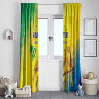 Custom Brazil Football Window Curtain Go Canarinho Go