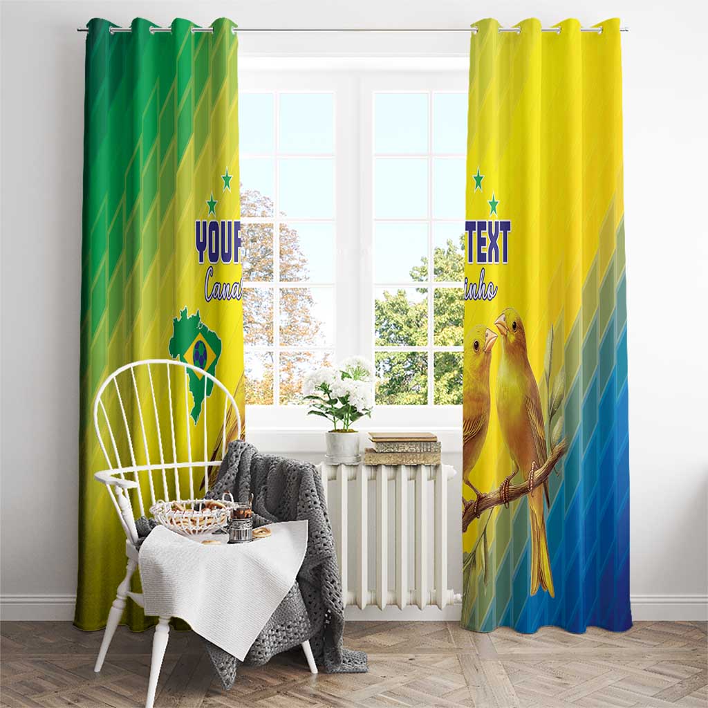Custom Brazil Football Window Curtain Go Canarinho Go