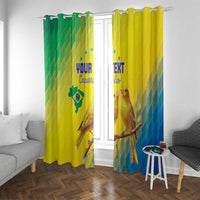 Custom Brazil Football Window Curtain Go Canarinho Go