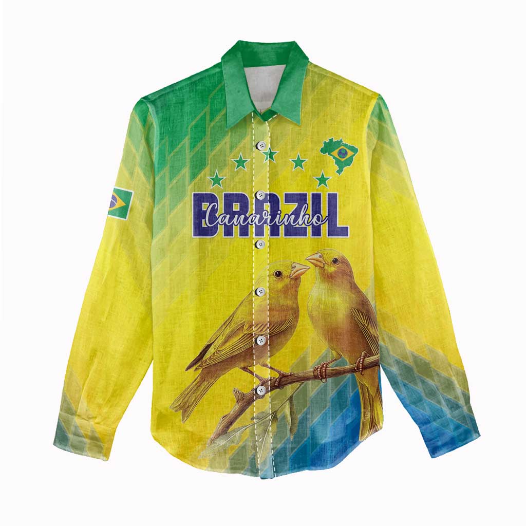 Custom Brazil Football Women Casual Shirt Go Canarinho Go