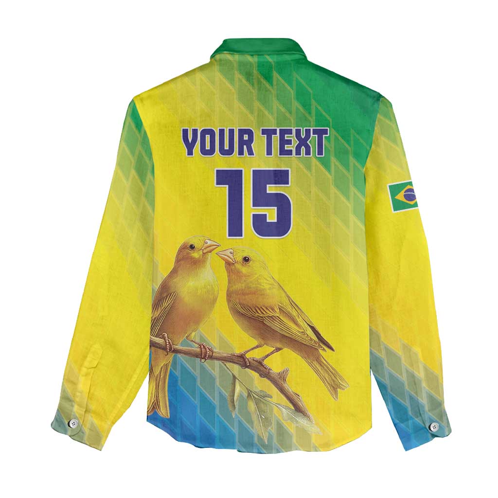 Custom Brazil Football Women Casual Shirt Go Canarinho Go