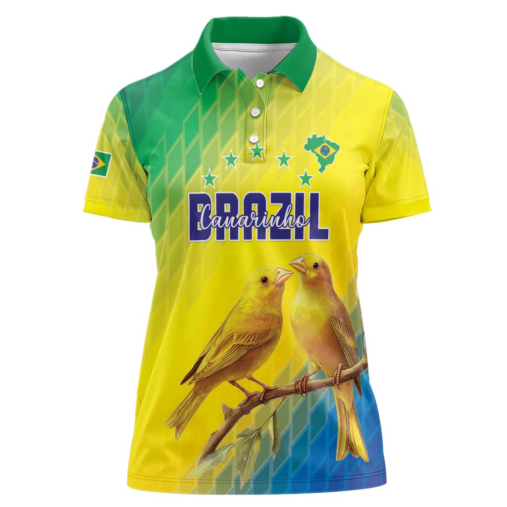 Custom Brazil Football Women Polo Shirt Go Canarinho Go