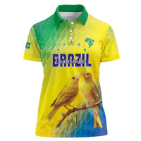 Custom Brazil Football Women Polo Shirt Go Canarinho Go
