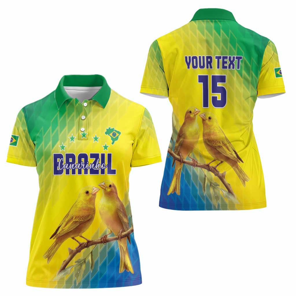 Custom Brazil Football Women Polo Shirt Go Canarinho Go