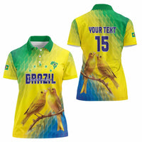 Custom Brazil Football Women Polo Shirt Go Canarinho Go