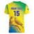 Custom Brazil Football Women V-Neck T-Shirt Go Canarinho Go