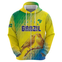 Custom Brazil Football Zip Hoodie Go Canarinho Go